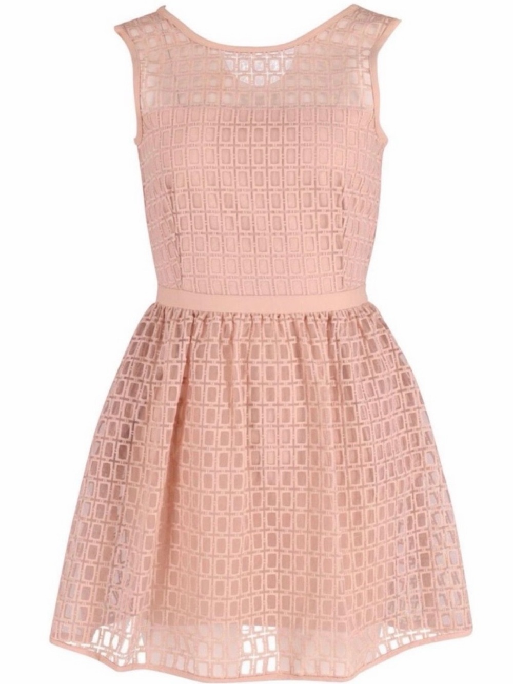 Maje Elixir Cloqué Nude Fit & Flare Mini Dress T2 M NWT - Picture 12 of 13